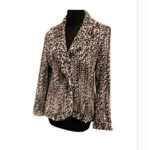 Jacket/Blazer with Fringe Along Collar, Sleeves and Bottom of Jacket